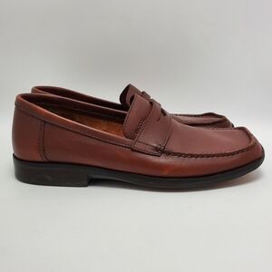 Geox Respira Cuoio Natural Leather Loafers Slip On Shoes Brown Size 42